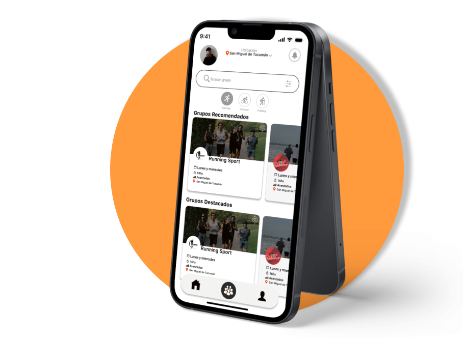 Aplicación de KLUBO en un teléfono móvil